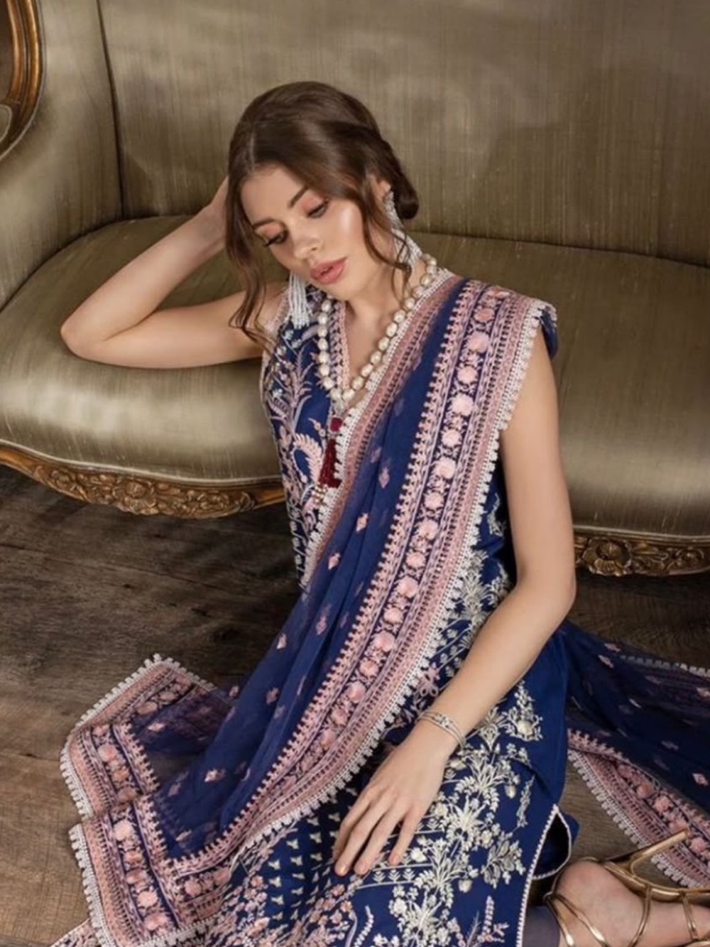 Pakistani designer Sobia nazir embroidered lawn dress
